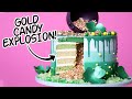 St. Patrick's Day Explosion Cake! | Green Ombre, Gold Candy Surprise Inside | How To Cake It