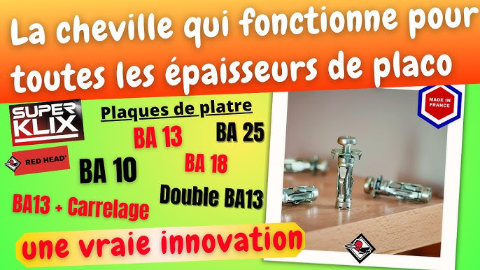 Cheville métallique Superklix : révolution dans la plaque de plâtre 