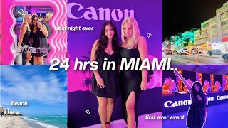 spend 24 hrs with me in MIAMI VLOG: canon event, GRWM, room tour, beach & more