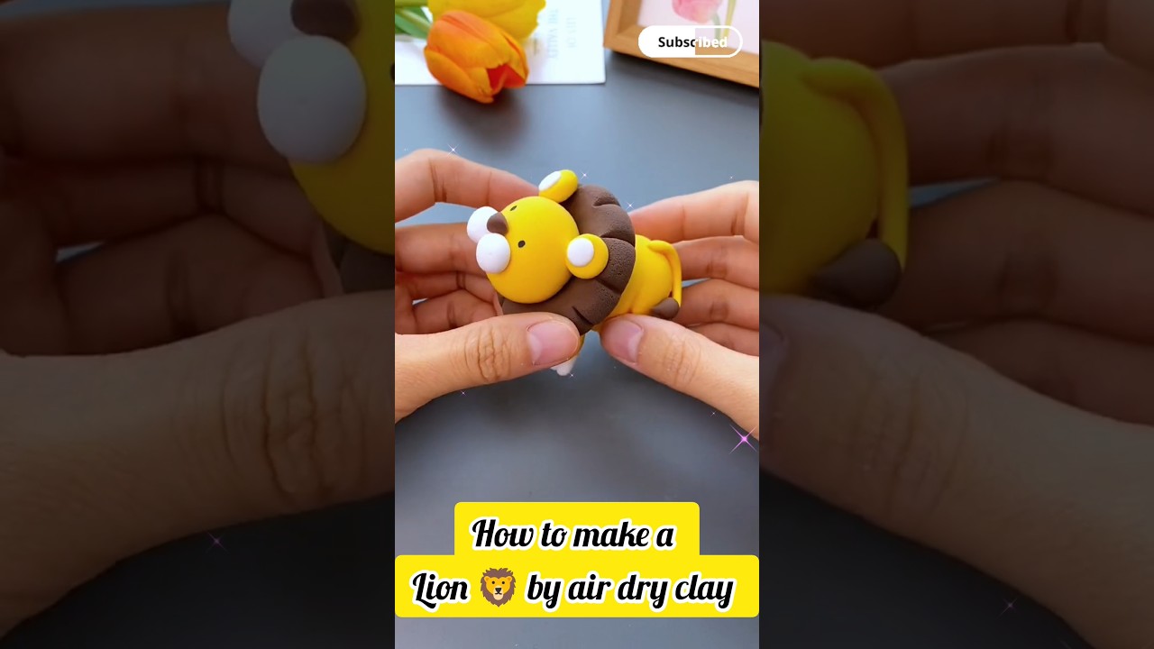 how to make a lion farm air dry clay craft 