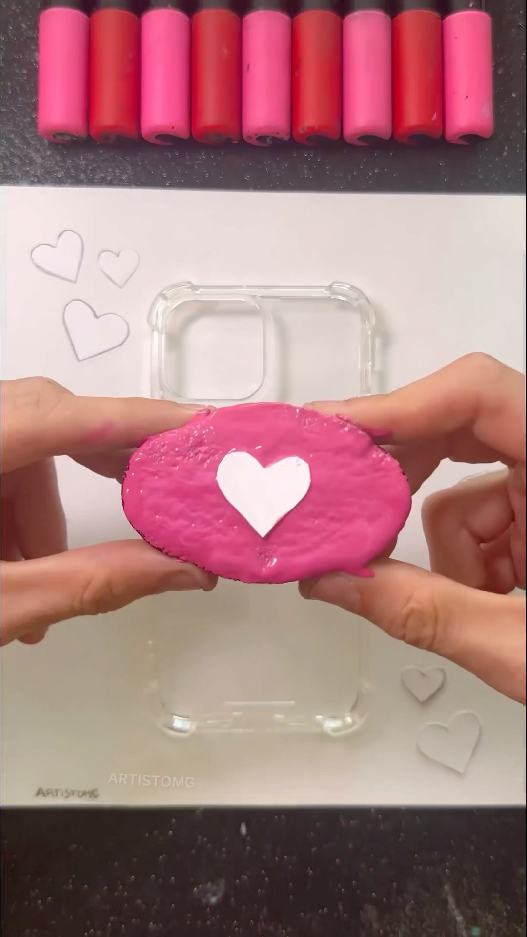 Pretty Phone Cover Idea For Valentines Day! ?✨? #artistomg #diy #custom