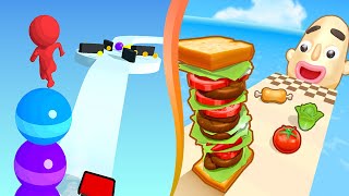 🍂 🟫 Stack Rider Vs Sandwich Runner in Max Level iOS,Android Game Mobile New Trailers Update LO0NT6EQ