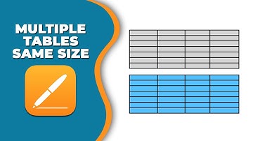 how to make multiple tables in Apple Pages same size iCloud