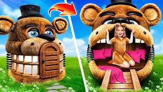 We Build a Tiny House for Freddy ! Fazbear Buys his first house!! Extreme Hide and Seek with FNaF!