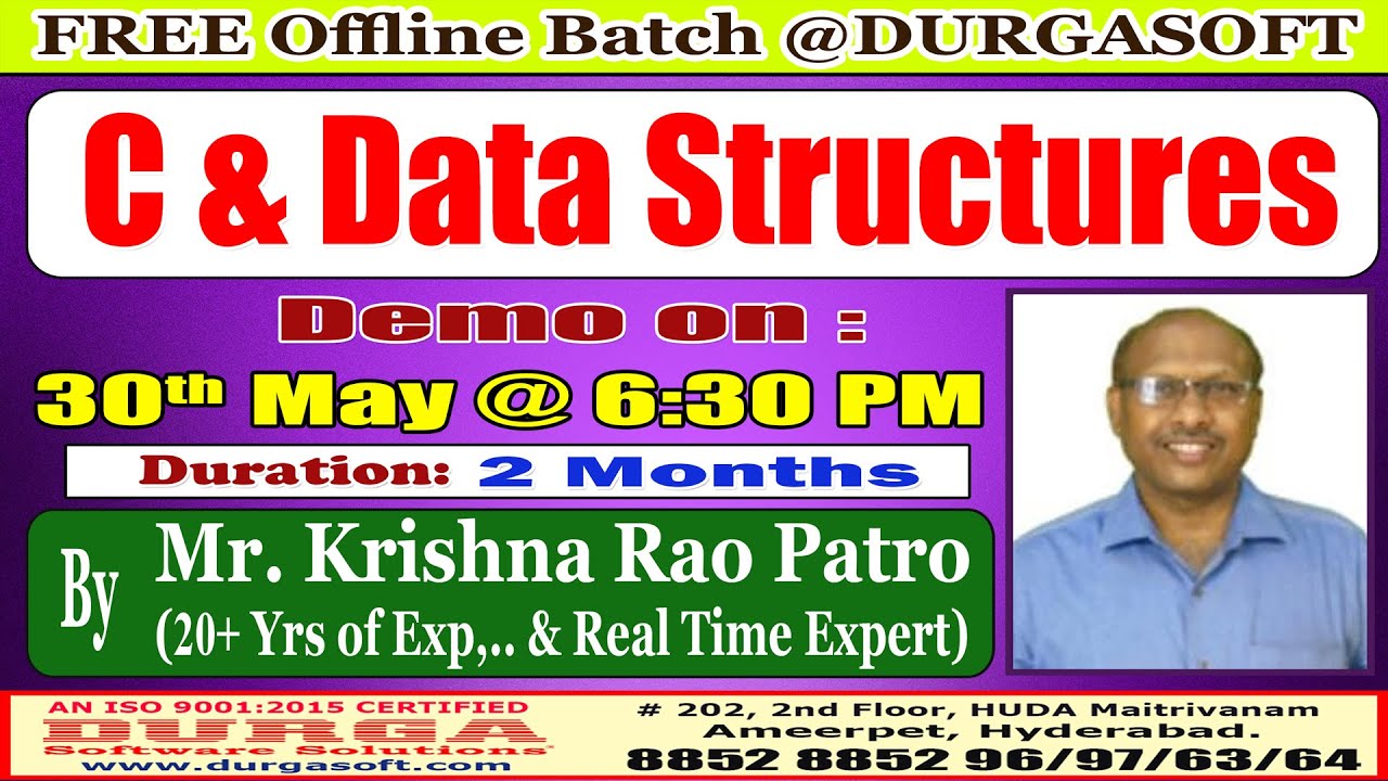 C & Data Structures FREE Offline Training @ DURGASOFT - YouTube