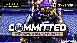 WATCH: 4-star LB Zaydrius Rainey-Sale commits to Washington Huskies LIVE on 247Sports