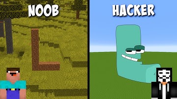 NOOB VS HACKER build ALPHABET LORE letter L in Minecraft !