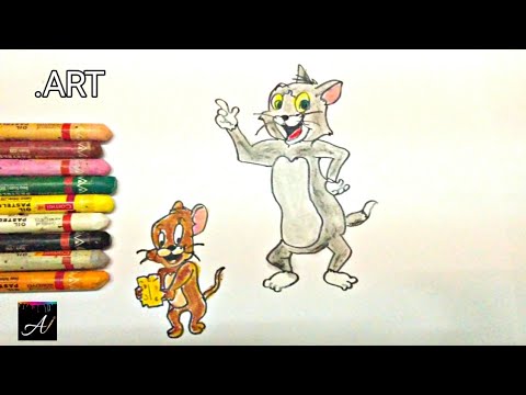 How to draw Tom and Jerry with sketch and coloured pencils. - YouTube
