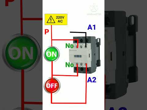 Contactor Holding wiring, Hold On Circuit , Contactor wiring diagram, push button switch connection