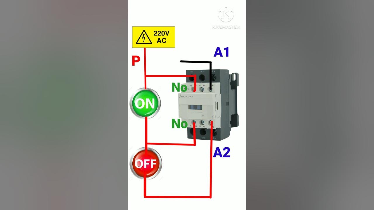 Contactor Holding wiring, Hold On Circuit , Contactor wiring diagram