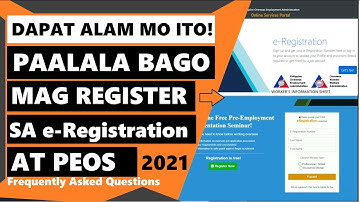 POEA E-REGISTRATION AND PEOS ONLINE REGISTRATION
