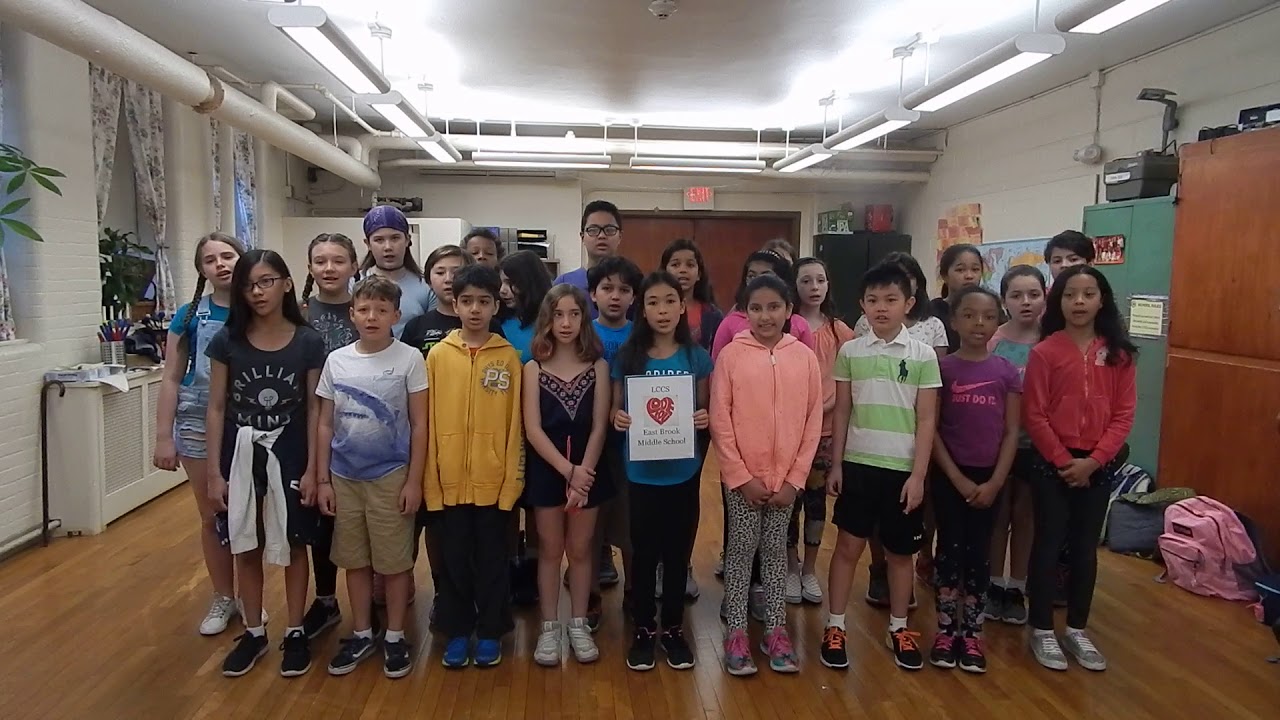 A message with love from LCCS to East Brook Middle School in Paramus