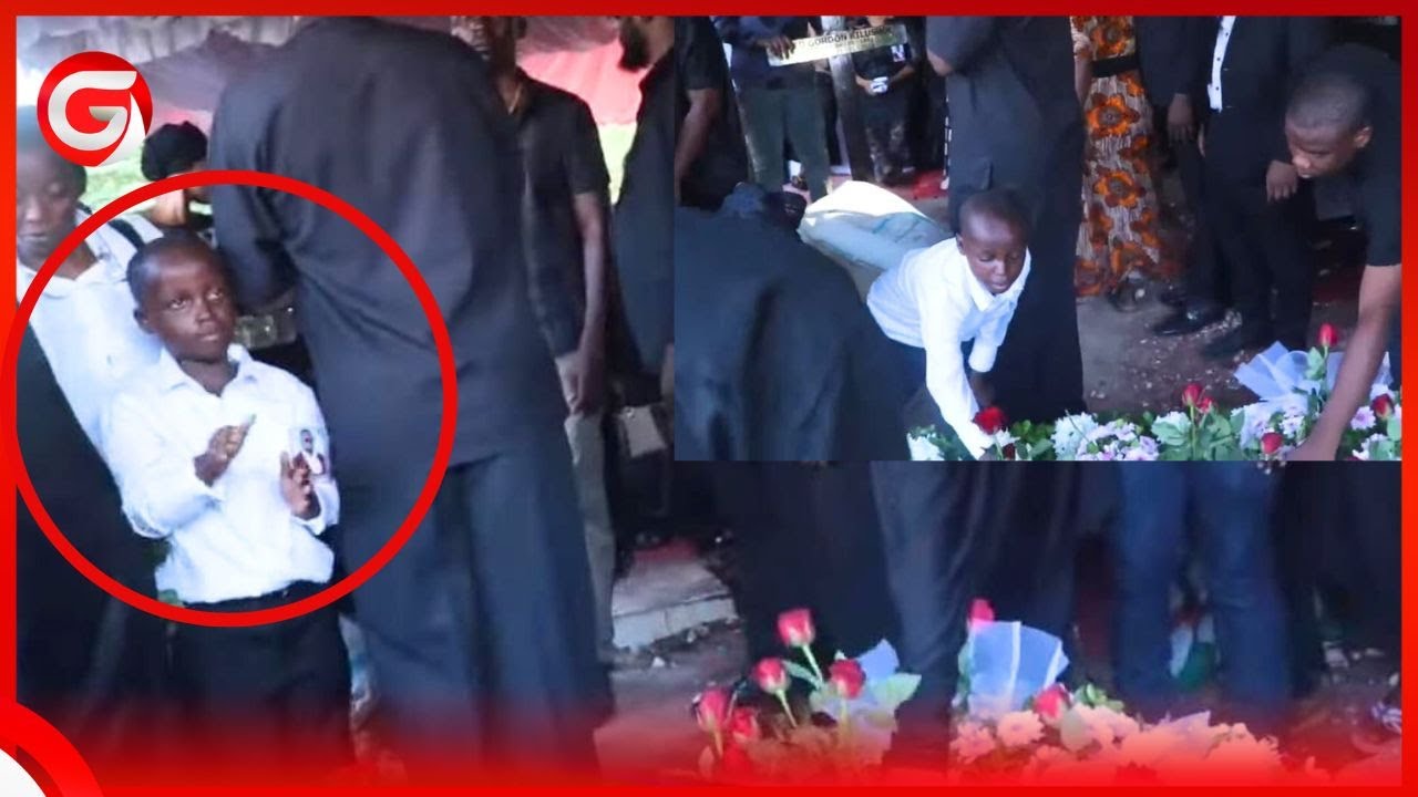 MASKINI! MTOTO wa FREDY KILUSWA AMSALIA BABA'AKE AKIWEKA SHAADA LA MAUA KWENYE KABURI...