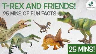 Learn about T-REX AND FRIENDS! | 25 Mins Fun & Educational Compilation | Dinosaurs For Kids