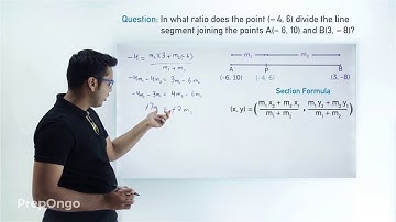 Ratio calculation of a line by a point by Section Formula