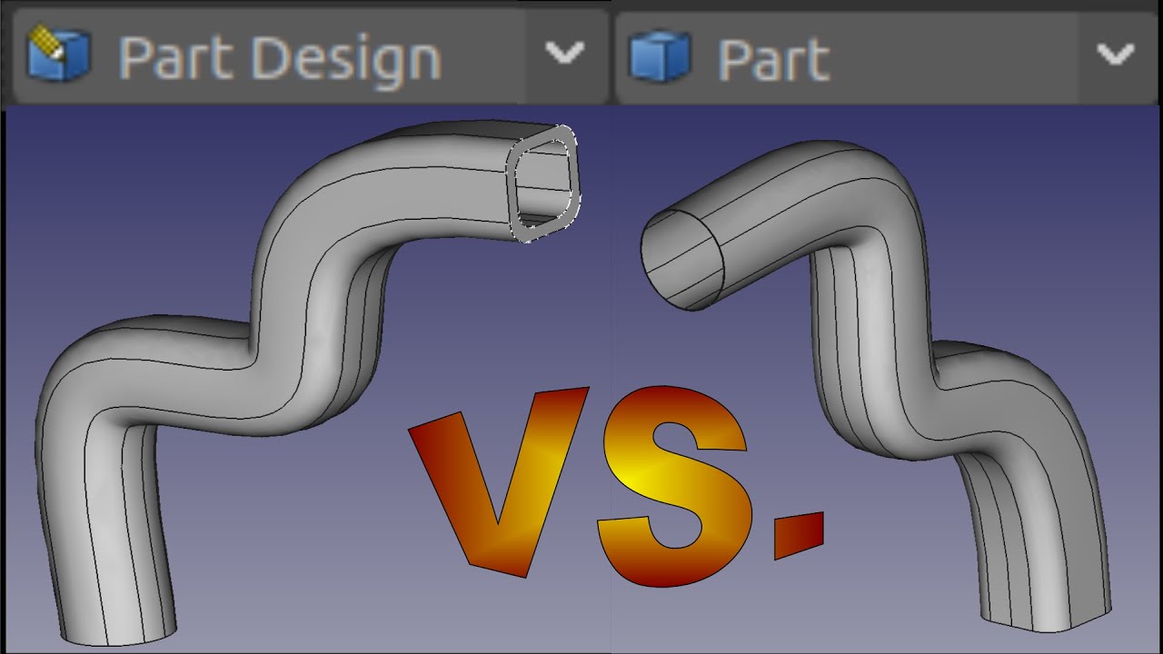 Freecad loft and sweep part vs part design workbenches joko