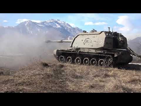 Боевые стрельбы самоходных гаубиц «Мста-С» в Северной Осетии