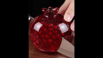 Glass Pomegranate Cutting 🔪✨ | Jewel Seeds ASMR #asmr #shorts