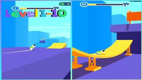 Stickman Skate 3D - Levels 1-10 Gameplay walkthrough (Android,ios) #1