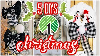 🎄NEW!! 5 DIY DOLLAR TREE CHRISTMAS DECOR CRAFTS~WREATHS~🎄I Love Christmas ep 1 Olivias Romantic Home