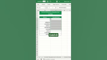 Convert Binary to Hexadecimal Number in MS Excel. @KTAnalytics