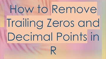 How to Remove Trailing Zeros and Decimal Points in R