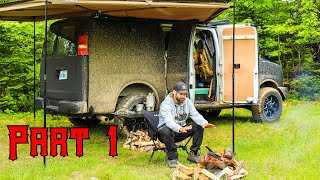 Camping In Rain With Camper Van