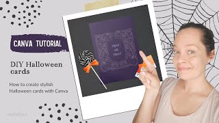 Stylish DIY Halloween cards tutorial | Easy Canva tutorial for beginners