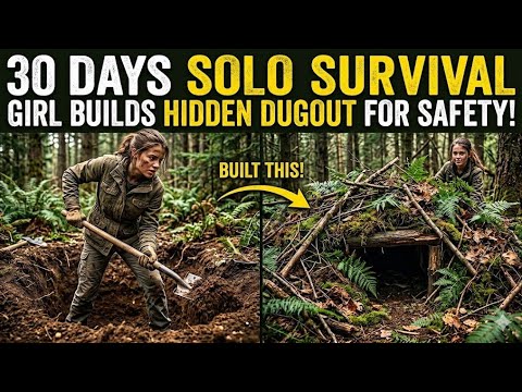 30 Days Solo Survival – Girl Builds Hidden Dugout Shelter for Safety ...