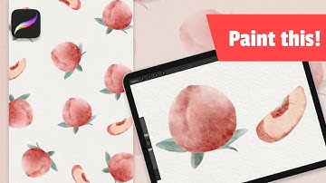 How to paint cute peaches in the loose watercolor style | Wallpaper | Procreate Tutorial