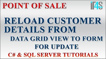 Point of Sale with C# and SQL Tutorial - Reload Customer data into Customer Form for update