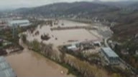 Drone footage of flood devastation in Sarajevo