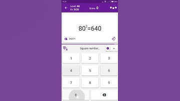 Math Tricks - Training mode - square numbers between 80 and 89 - level 088 (Number Keyboard)