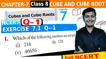 Exercise 7.1 Question 1 Class 8 Chapter Cube And Cube roots Full NCERT