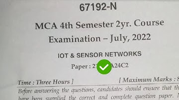 Mdu MCA 4th Sem IOT Question Paper 2022