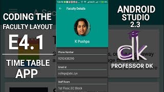 Timetable App Tutorial E4.1 - Coding in the Faculty Details! (Android Studio 3.1)