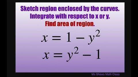 Sketch region enclosed by curves x = 1-y^2 and x = y^2 -1. Find area of region