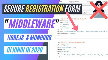 🔴 Secure Registration System Password with BcryptJS || Middleware in NodeJS & MongoDB in Hindi 2020