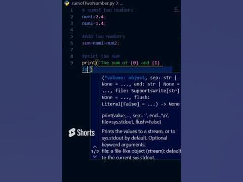 add two numbers using python #1 python programin #shorts #ytshorts # ...