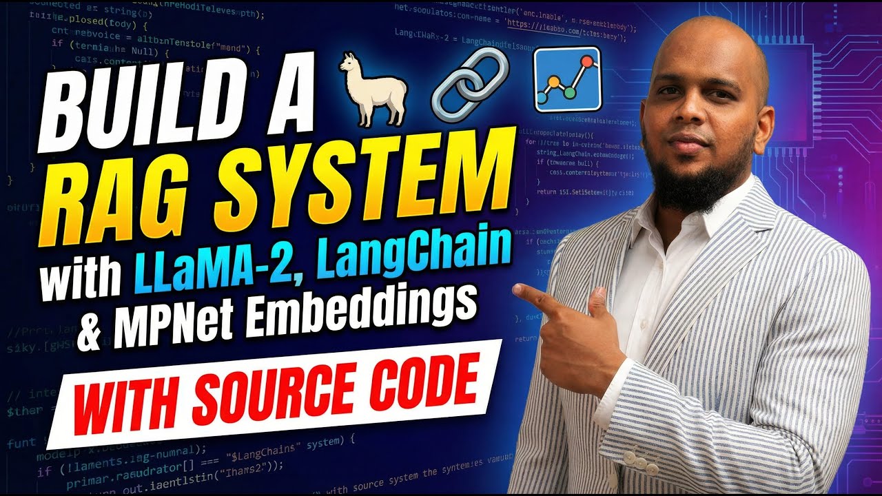 Создайте систему RAG с использованием LLaMA-2, LangChain и MPNet Embeddings.