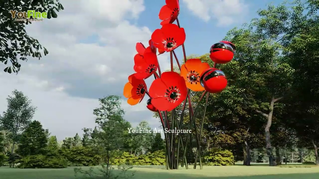 YouFine 2022 Newly Design Giant Metal Flower Sculpture