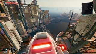 Cyberpunk 2077 Taking a ride on a flying car