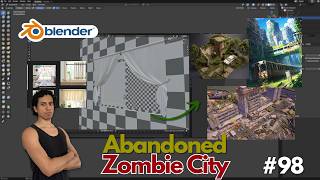 (Day 98) Blender 3D: Abandoned Zombie City - Fixing details of the kitchen window