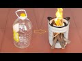 Make wood stoves from cement and old plastic bottles