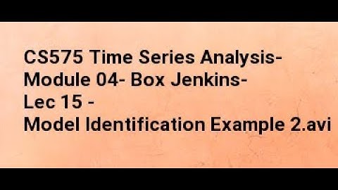 CS575 Time Series Analysis  Module 04  Box Jenkins  Lec 15   Model Identification Example 2