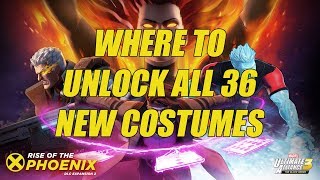 WHERE TO UNLOCK ALL 36 NEW COSTUMES (Include Infographic) - Marvel Ultimate Alliance 3 (MUA3)
