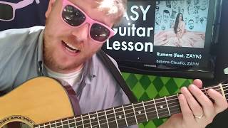 Sabrina Claudio - Rumors feat. ZAYN/ guitar lesson beginner tutorial easy chords tabs acoustic