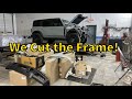 Rebuilding a wrecked 2021 ford bronco part 1 cutting up the frame