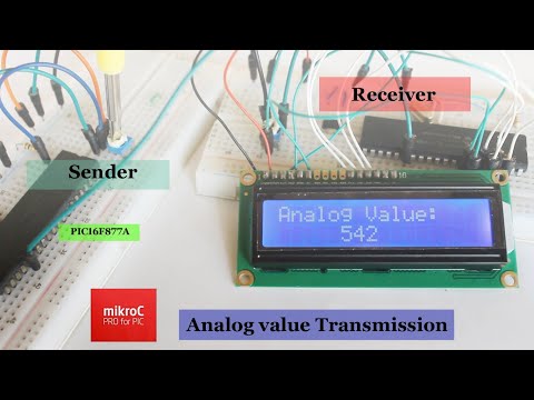 Analog value transmission use USART module of PIC Microcontroller and Mikro C