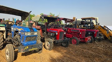 JCB 3dx Xpert Machine Mahindra Swaraj New Eicher Tractor Stuck in Compost Over Loading Trolley | Jcb